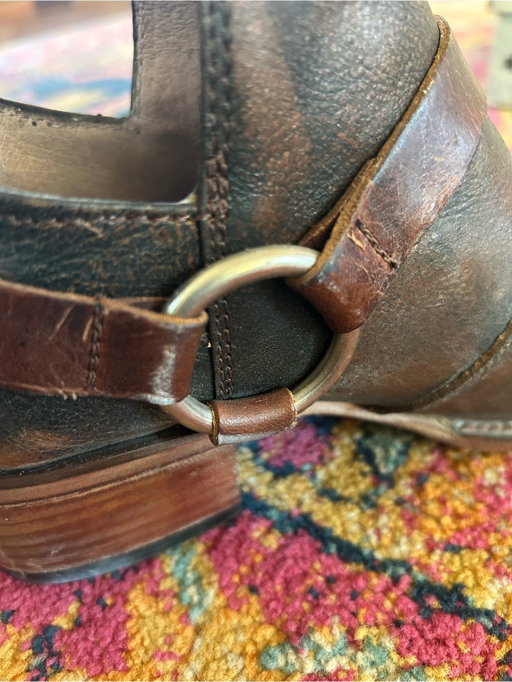 Freebird by Steven | Women's Brown Leather Truce Back Zip Harness Ankle Boots 8 - Picture 10 of 16
